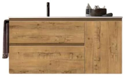 Iceberg Baños Mueble Baño 2 Cajones + Puerta - Lavabo Bajo Encimera Mod Carmen - 120 cm x 46 cm - 4 cajones + Puerta - Encimera Lavabo Aire Solis Surface