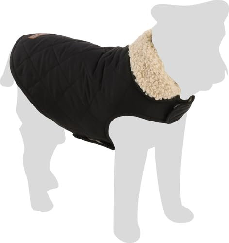 Flamingo Bonnie Hundemantel Schwarz – Größe A: 30 cm, B: 31-32 cm, C: 46-49 cm, Warm und Bequem, Ideal für Chihuahua, Malteser, Yorkshire Terrier und Zwergpudel