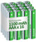 Granicell AAA wiederaufladbare Batterien 1100 mAh hohe Kapazität 1500 Zyklen, 1.2V NiMH niedrige Selbstentladung AAA Batterie, 16er Pack