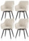 TUKAILAI Esszimmerstühle Drehbar 4er-Set Samt, Drehstuhl Esszimmer mit Armlehnen Rückenlehne Metallbeine,Küchenstuhl Polsterstuhl Armlehnenstuhl für Wohnzimmer Küche Schlafzimmer, Creme