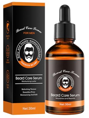 Beard Serum Beard Oil For Men Beard Moisturizer & Conditioner Non-Greasy Men's Beard Care Serum for Softens, Smooths & Strengthens Beard Anti-Redness & Itchiness, 30ml