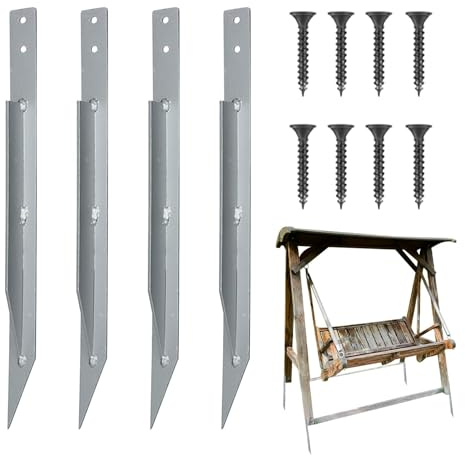 Tuxxjzm Bodenanker, Trampolinpfähle, Schaukelanker-Set, robuste Zelte, Nägel, Zubehör für Bogen, Spielhaus, Spielturm
