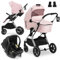 hauck 3in1 Kinderwagen Set Vision X mit Drive N Care Babyschale - Kombikinderwagen mit Federung und höhenverstellbarem Sitz - Melange Rose