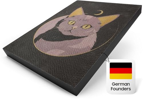 PetNovia - Premium Designer Kratzbrett für Katzen: 5-lagige Wellpappe für erhöhte langlebigkeit (NEU) - selbstklebend Ideal für Ecken, Möbel oder Wand. 40 cm x 30 cm Groß