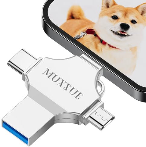 4 in 1 Chiavetta USB phone 32GB, MUXXUE Memoria Esterna phone, pad, PC, Tablet e Smartphone Android, Senza Necessità di App