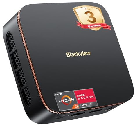 Blackview 2026 Mini PC AMD Ryzen MP20, 16GB DDR4 RAM 512GB SSD, Win-11 Pro, Micro Desktop Computer con Radeon Graphics, 4K@60Hz Dual Display, WiFi/BT/USB 3.2, Ideale per Ufficio, Casa e Studio