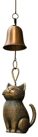 Campanello a con gatto, da appendere, per portico, elegante campanello a per esterni, per esterni, per portico, cortile, casa, ornamento da appendere