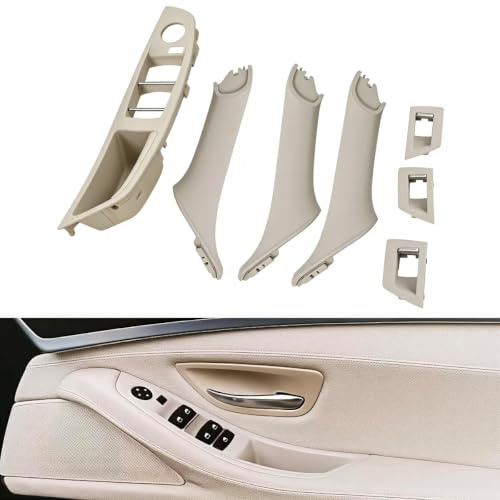Fouedy Seitentürgriff, 7 Stück, Türgriff für Autoinnenraum, Innentürverkleidung für BMW 5er F10 F11 5er 520 523 525 528 530 535 (Oyster)