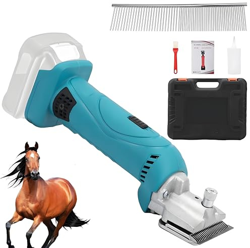 Cordless Horse Clippers for Makita 18V Battery, Professional Grooming Electric Clippers with Comb, 6 Speeds Adjustable Horse Grooming Kit for Pet & Livestock Coats (NO Battery)