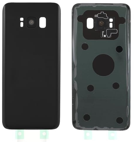 jbTec Akkudeckel mit Kleber und Kamera-Glas kompatibel mit Samsung Galaxy S8 - Backcover Cover Rückseite Schwarz (Black)