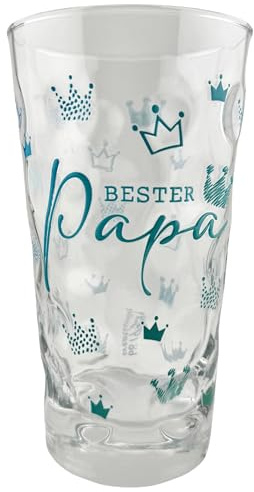 Bester Papa Dubbeglas 0,5 Liter - Geschenk für den besten Vater zum Vatertag, Geburtstag oder Weihnachten, Pfalz Schorleglas