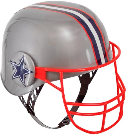 Casco Football Americano Bambino e Ragazzo 36 cm con Griglia Accessorio Costume Giocatore NFL per Carnevale e Cosplay Elmetto Sportivo Realistico per Feste a Tema Recite Scolastiche e Giochi di Ruolo