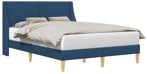 vidaXL Bettrahmen mit Kopfteil Verbindungsplatte, Moderner Bettrahmen, rechteckiges Design, mit Stoff bezogen, platzsparender, Cooler Schlafzimmerschrank