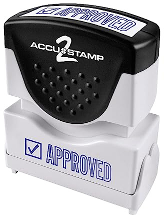 Accu-Stamp2® Pre-Inked Message Stamp, Approved, 1/2 x 1 5/8, Blue