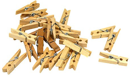 Frau WunderVoll® 60 DEKO HOLZKLAMMERN/Wäscheklammern, Dekoklammern, Hochzeit Deko, Gastgeschenk, Klammern, Holzwäscheklammern, Adventskalender, Papiertüten