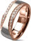 viva-adorno® Damen Ring Verlobungsring Edelstahl zweifarbig Rosegold Silber mit 2 Zirkonia Bändern RS60, Gr. 68