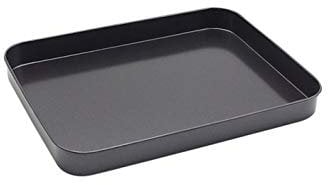 anaan Mimas Serviertablett Schmucktablett Kerzentablett aus Edelstahl beschichtet Tablett für Kaffee Frühstück Schmuck Deko rechteckig 25x19x2.5 cm (Schwarz)