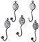 Knober Indigo - Ganci in ceramica da parete per appendiabiti, set da 5 pezzi, colore: Beige