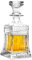 Carafe à décanter en verre avec bouchon géométrique hermétique – Décanteur à whisky pour vin, bourbon, brandy, liqueur, jus, eau, bain de bouche. Verre italien sans plomb (500 ml)