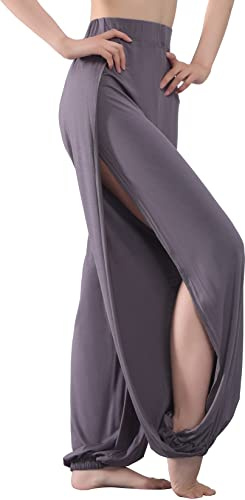 Hoerev Damen weichen Schlitz Bein Hose Harem Dance Yoga Pilates Hose