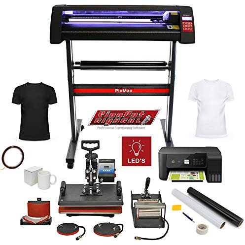 PixMax 5-in-1 Multifunktion Da Vinci Hitzepresse Transferpresse Wärmepresse Tassenpresse Tellerpresse Mützenpresse Sublimationsdruck Gratis Sublimationspapier + Gratis Starter Set