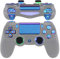 eXtremeRate Tasten für ps4 Knöpfe D-Pad Trigger Thumbsticks Buttons DTFS LED Kit kompatibel mit ps4 Controller CUH-ZCT2[Kein Controller](Klassische Symbole Leuchttaste-Lila Blau)-DTF 2.0