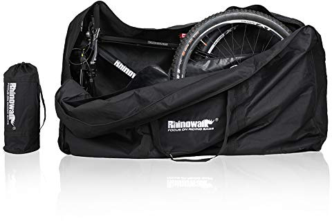 Rhinowalk Fahrrad-Transporttasche für 26 Zoll Radgröße Mountainbike Rennräder – wasserdichte Fahrrad-Reisetasche, faltbare Tragetasche für Zug, Flugreisen (schwarz)
