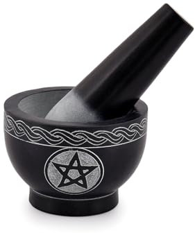 Kaizen Casa Mortar and Pestle Set Unique - Pestle and Mortar Bowl Solid Stone Grinder for Herbs Spice Guacamole Garlic Ginger Root Mortar Diameter- 9.52cm x 9.52cm x 6.98cm Pestle-12.7cm x 3.81cm