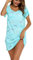 ENJOYNIGHT Nighties for Women Cotton Nightdress Sleep Tee Short Sleeves Print Nightshirt Soft Sleepwear Loungewear (Large,Blue-flying)