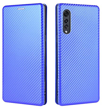 Phone Flip Case Pour étui de velours LG Velvet Fibre de carbone PU et TPU Coque hybride TPU Protection complète Couvercle de boîtes à rabat antichoc pour LG Velvet Couverture arrière du smartphone