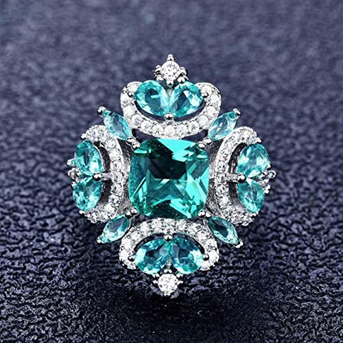 HCMA Neue Ankunft Edelstein Schmuck Ringe Silber Ringe Für Frauen Paraiba Turmalin Edelstein Ring Party Schmuck Geschenk