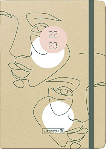 Brunnen Schülerkalender „Faces“ 2022/2023 A5 1 Seite = 1 Tag: 1 Seite = 1 Tag, Sa. + So. auf einer Seite, 1072070023, Motiv: Faces