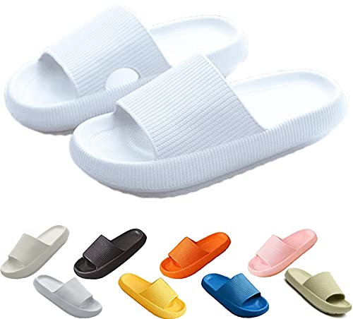 Cozy Slides Original, Cosify Wolken Slipper, Superweiche Hausschuhe Rutschfeste Unisex-hausschuhe Mit Dicker Sohle, Schnell Trocknend, Offener Zehenbereich (38/39, Weiß, numeric_38)
