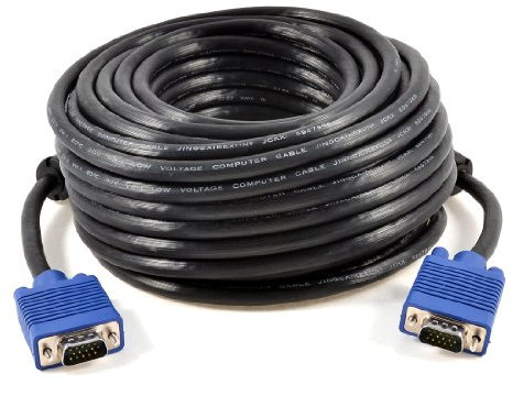 Ruilogod PC PC 15PIN 3 + 6 VGA Macho al adaptador de cable M/M Masculino 20 metros