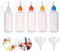 5 botellas de pegamento vacías de 120 ml con 2 mini embudos, botellas aplicadoras de plástico con tapas de punta de aguja para pegamento, líquido, aceite, manualidades, pintura acrílica (multicolor)