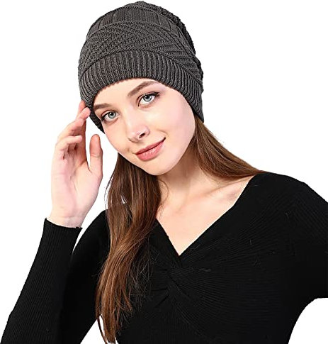YJZQ 2-In-3 USB Beheizte Strickmütze Damen Beanie Mütze Herren Wintermütze Wiederaufladbare USB Winter Warme Fliegermütze Kappe zum Camping Joggen Radfahren Skifahren und Geschenke für Männer Frauen