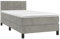 vidaXL Boxspringbett mit Matratze Einzelbett Polsterbett Bett Hotelbett Bettgestell Bettrahmen Lattenrost Schlafzimmerbett Hellgrau 90x200cm Samt