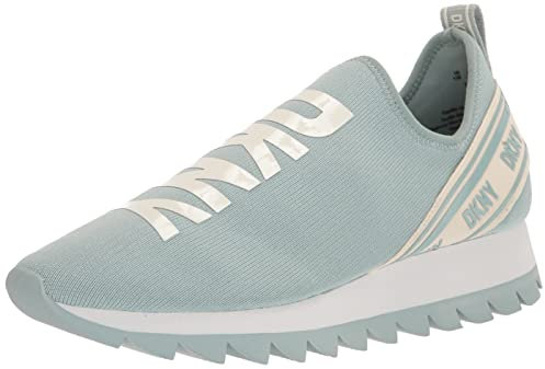 DKNY Damen Abbi Knit Slip on with Logo Sneaker, Salbei, 40 EU