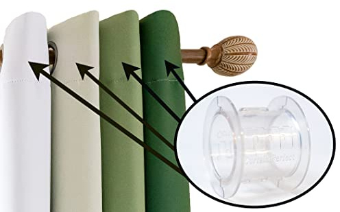 Curtain Perfect Curtain Spacers - Drapery Spacers - Clear, Durable & Reusable Plastic - Snap-On Feature for Easy Install - Curtains Remain Full & Functional - Fits Most Curtain Rods - 8 Pack - Small