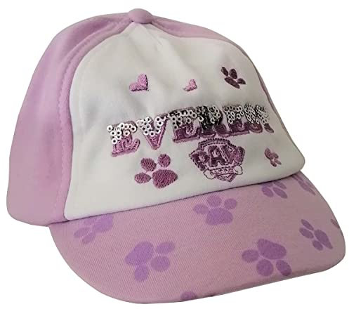 Paw Patrol Kappe Caps für Kinder, Everest Skye, Schriftzug mit Pailletten, Rosa Lila (as3, Numeric, Numeric_48, lila)