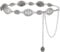 LEACOOLKEY Women Western Boho Chain Belt Country Concho Cowgirl Vintage chain Belt,silver