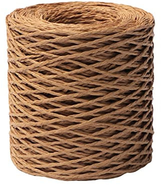 Altsuceser Hand Crocheting Straw Braided Raffia Yarn for Summer Sun Hat, Beach Bag - Brown