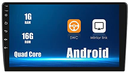 Universal Android Autoradio FM Radio Navegador estéreo para Coche Pad Reproductor Multimedia GPS 9 IPS Pantalla táctil Display BT WiFi 1 DIN Headunit Tablet Quad Core 1G+16G