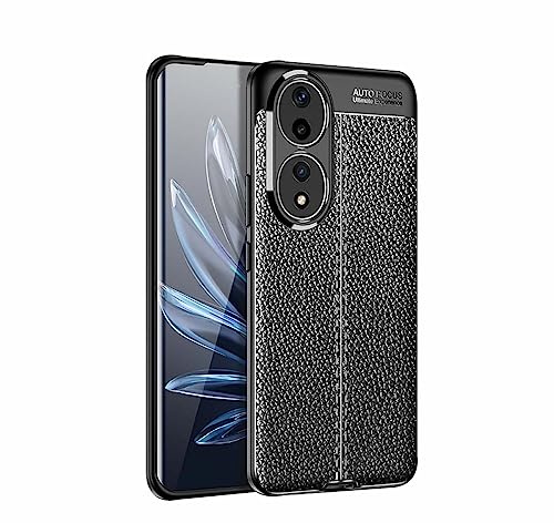 GOKEN Cover per Honor 90, Silicone TPU Custodia, Design in Pelle (Non Pelle), Soft Rubber Protettiva Case, Antiurto Antiscivolo Protezione Shell, Nero