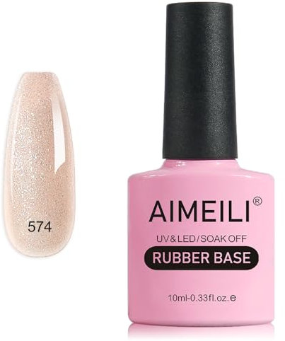 AIMEILI Rubber Base Gel Soak Off UV LED Rubber Base Coat Nägel Unterlack Gel Nagellack Maniküre 10ml (574)