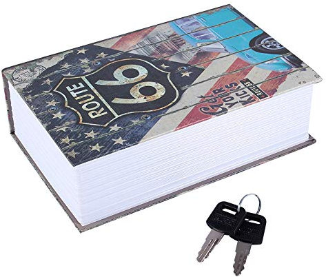 HERCHR Coffre-Fort De Livre avec Serrure à Clé, Livre De Détournement De Petite Taille, Coffre-Fort Portable en Métal, Coffre-Fort Caché pour Livre Secret, Livre De Détournement De Dictionnaire(#5)