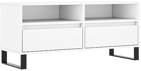 vidaXL Mueble para TV Madera contrachapada Blanco 100x34,5x44,5 cm
