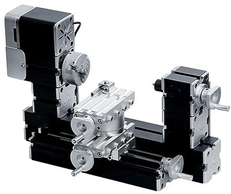 ZHRUI Alta Potenza 60W Potente Mini Metallo FAI DA TE 4 assi Rotante Tornio Torni Macchine Utensili con Base 12000 RPM per Legno Metalli Morbidi Plexiglass Plastica