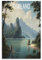 Vintage-Reiseposter mit Thailand-See-Motiv, Landschaft, 40 x 60 cm, Leinwand-Kunst-Poster für Wohnzimmer, Dekoration, Gemälde für Heimdekoration