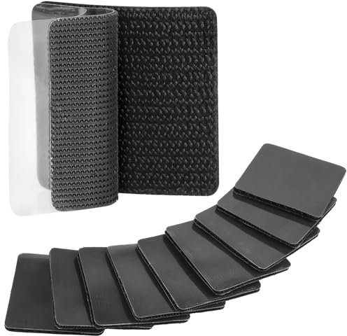 Klettband Selbstklebend Extra Stark, 20 Paare, Aktualisieren Klettverschluss Selbstklebend, Doppelseitige Klettpunkte Klett Selbstklebend, Klettstreifen zum Kleben, Schwarz, 5x5cm